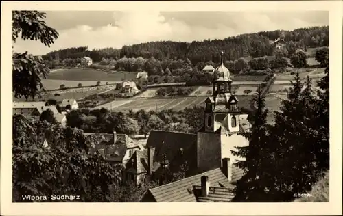 Ak Wippra Sangerhausen am Harz, Teilansicht mit Kirche