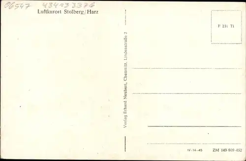 Ak Stolberg im Harz, Teilansicht vom Wald aus