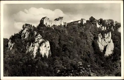 Ak Beuron Württemberg, Blick zur Burg Wildenstein, oberes Donautal