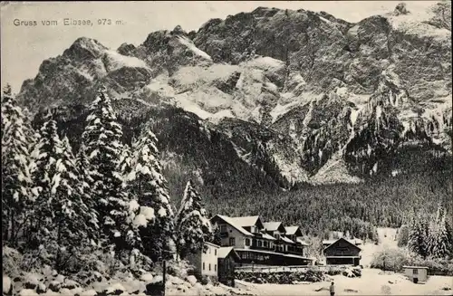Ak Grainau in Oberbayern, Eibsee im Winter