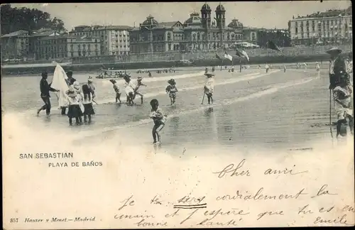 Ak Donostia San Sebastian Baskenland, Playa de Banos