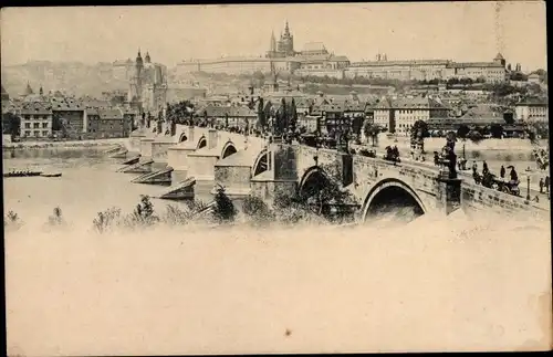 Ak Praha Prag Tschechien, Stadtansicht, Karlsbrücke