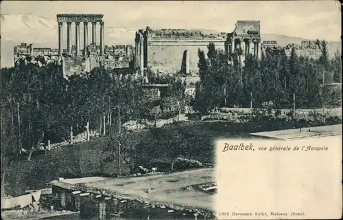 Ak Baalbek Libanon, Vue generale de l'Acropole
