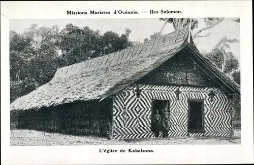 Ak Péres Maristes auf Ozeanien, L'Eglise de Kakabona