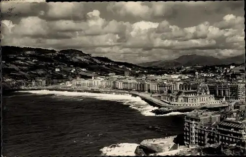 Ak Donostia San Sebastian Baskenland, Grans Kursaal y Playa de Gros