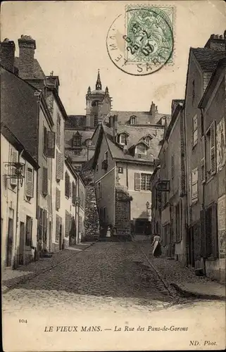 Ak Le Mans Sarthe, La Rue des Pans de Garons