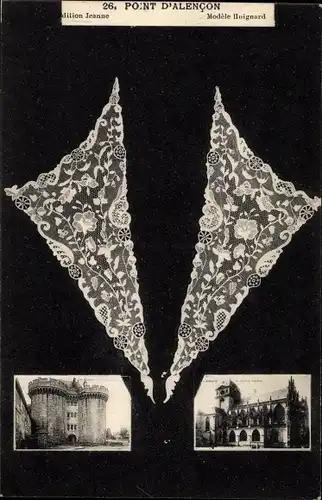Ak Alencon Orne, Point d'Alencon, Serviette, Le Chateau