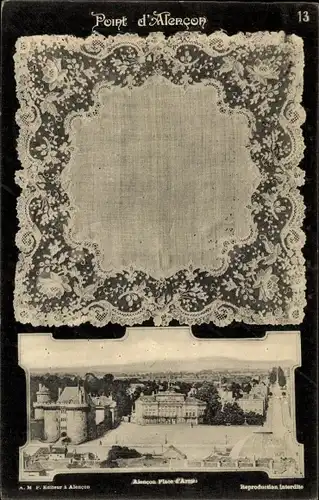 Ak Alencon Orne, Point d'Alencon, Serviette, Le Chateau