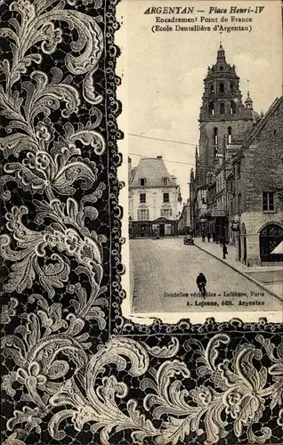 Ak Argentan Orne, Place Henri IV., Serviette