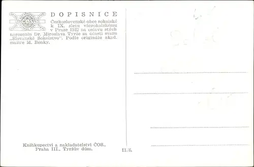 Künstler Ak Benky, M., Ceskoslovenske obce sokolske k IX. sletu vsesokolskemu v Praze 1932