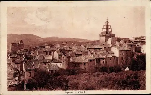 Ak Nyons Drôme, Vue générale, Cote Est