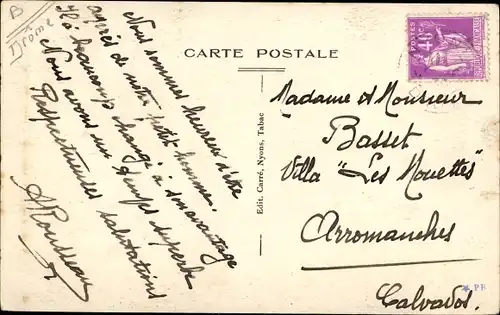 Ak Nyons Drôme, Vue générale, Cote Est