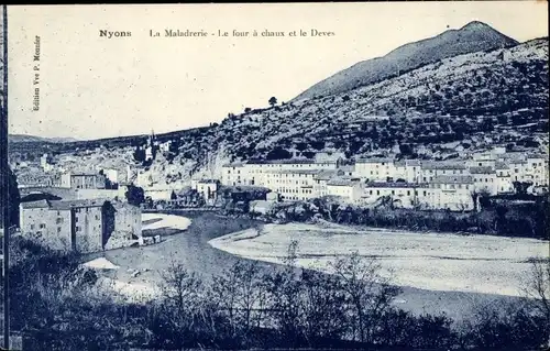 Ak Nyons Drôme, La Maladrerie, le four a chaux et le Deves