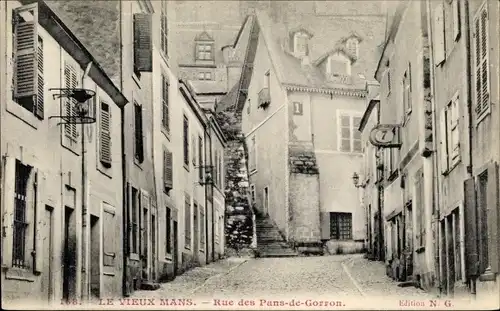 Ak Le Mans Sarthe, Rue des Pans de Gorron