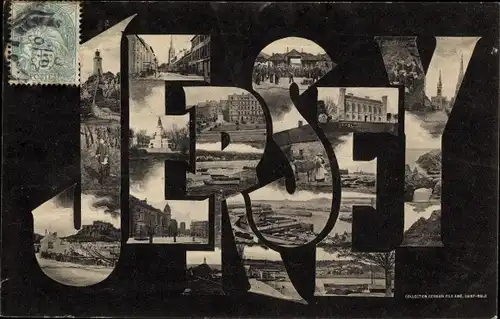 Buchstaben Ak Kanalinsel Jersey, Ortspartien, Souvenir