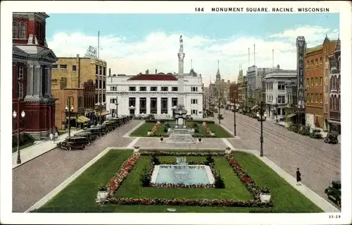 Ak Racine Wisconsin USA, Monument Square