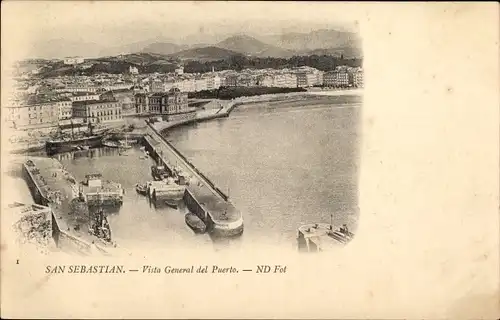 Ak Donostia San Sebastian Baskenland, Vista General del Puerto