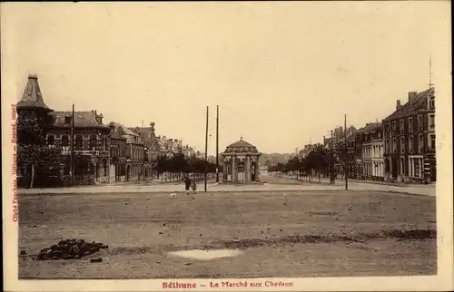 Ak Béthune Pas de Calais, Le Marché aux Chevaux