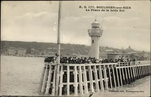 Ak Boulogne sur Mer Pas de Calais, Partie am Leuchtturm