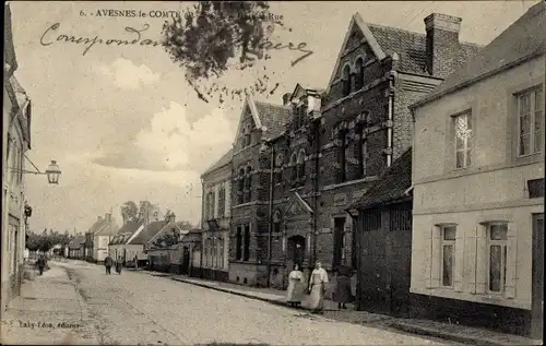 Ak Avesnes le Comte Pas de Calais, Straßenpartie