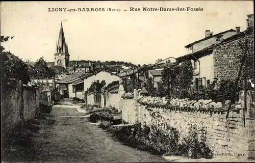 Ak Ligny en Barrois Meuse, Rue Notre Dame des Fosses