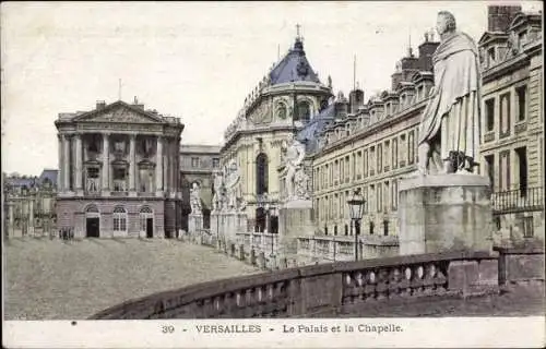 Ak Versailles Yvelines, Le Palais et la Chapelle