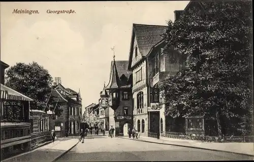 Ak Meiningen in Thüringen, Georgstraße, Geschäfte