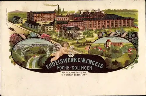 Litho Foche Solingen in Nordrhein Westfalen, Engelswerk C.W. Engels, Stahlwarenfabrik