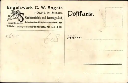 Litho Foche Solingen in Nordrhein Westfalen, Engelswerk C.W. Engels, Stahlwarenfabrik