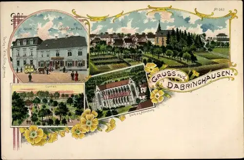 Litho Dabringhausen Wermelskirchen im Bergischen Land, Dom zu Altenberg, Gasthof zur Post, Totale