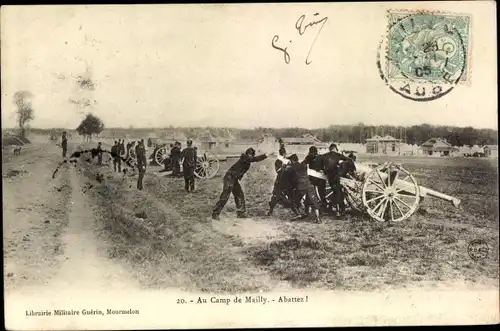 Ak Mailly le Camp Aube, Abattez, französ. Geschütze