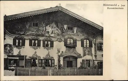 Ak Mittenwald in Oberbayern, Hornsteinerhaus