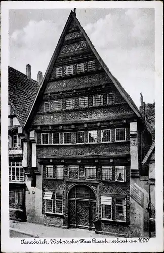 Ak Osnabrück in Niedersachsen, Historisches Haus Bierstraße, erbaut um 1600