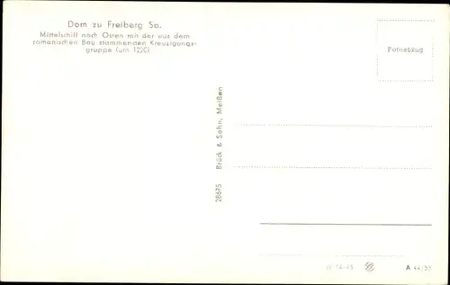 Ak Freiberg in Sachsen, Dom, Mittelschiff
