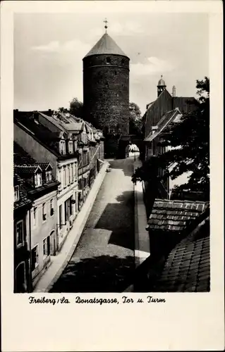 Ak Freiberg in Sachsen, Donatsgasse, Tor und Turm