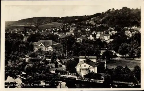 Ak Bad Kösen Naumburg an der Saale, Blick vom Gradierwerk auf den Ort