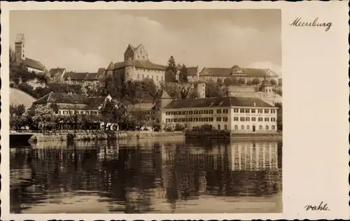 Ak Meersburg am Bodensee, Blick auf Schloss und See, Hotel