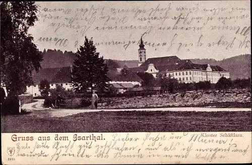 Ak Schäftlarn Oberbayern, Kloster Schäftlarn, Benediktinerabtei