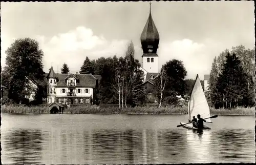 Ak Wessling Weßling Oberbayern, Ein Sommertag auf dem Wesslinger See