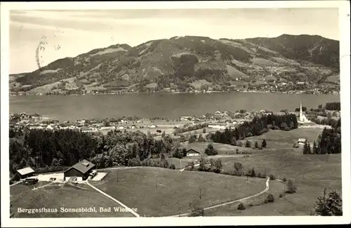 Ak Bad Wiessee in Oberbayern, Gesamtansicht mit Berggasthaus Sonnenbichl