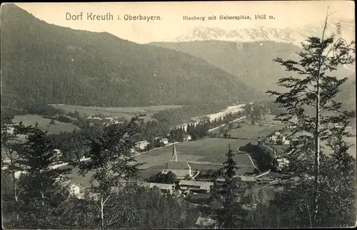 Ak Kreuth am Tegernsee Oberbayern, Gesamtansicht, Blauberg
