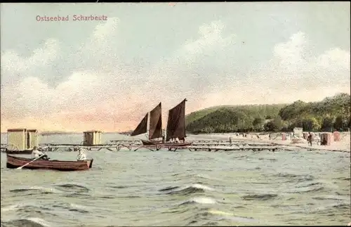 Ak Scharbeutz in Ostholstein, Strandpartie