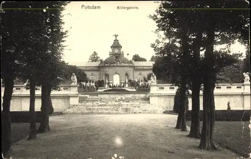 Ak Potsdam in Brandenburg, Schloss Sanssouci, Teilansicht