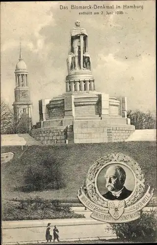 Ak Hamburg, Bismarck-Denkmal enthüllt am 2. Juni 1906