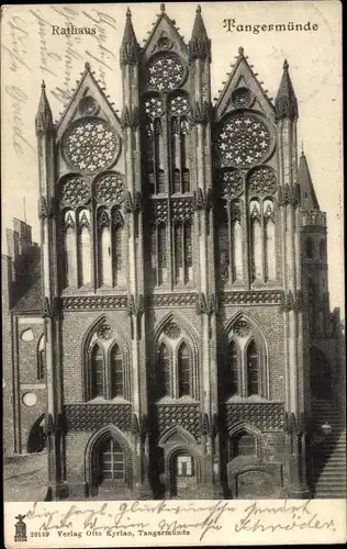 Ak Tangermünde an der Elbe, Rathaus, Frontansicht