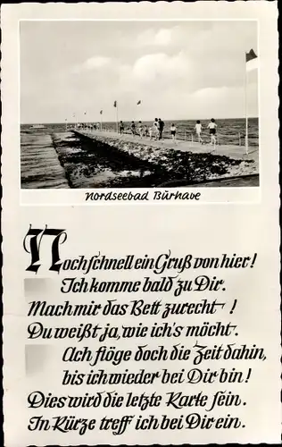 Ak Burhave Butjadingen Wesermarsch, Nordseebad, Reim