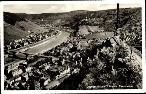 Ak Cochem an der Mosel, Blick v. Pinnerkreuz