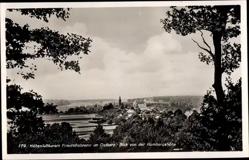 Ak Friedrichsbrunn Thale im Harz, Gesamtansicht, Blick von der Rambergshöhe