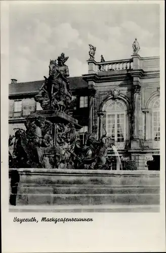 Ak Bayreuth in Oberfranken, Markgrafenbrunnen am neuen Schloss