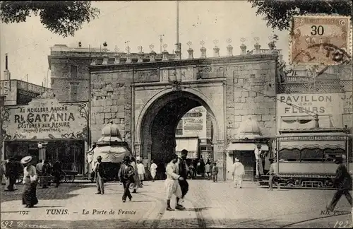 Ak Tunis Tunesien, La Porte de France, Pavillon des Fleurs